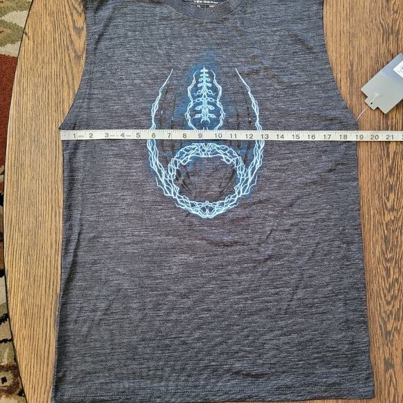 Tek Gear Charcoal Heather Gray Voltage Football Sleeveless Shirt Size Boys XL - Picture 4 of 6